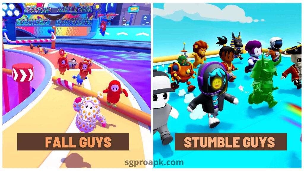 stumble guys vs fall guys graphic comparison